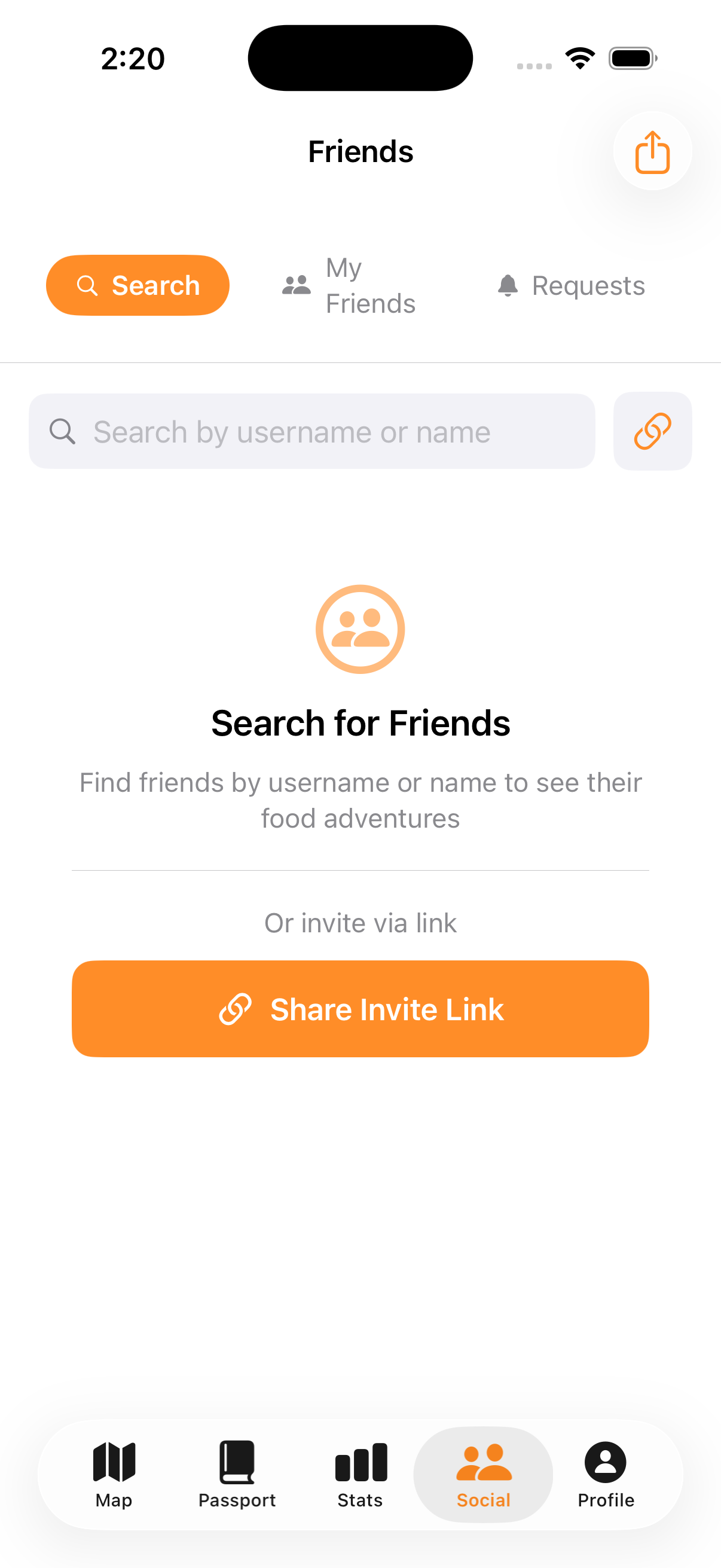 Social profile preview with future friend-sharing layout